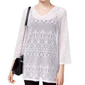 Alfani Petite Lace Tunic Top Coverup